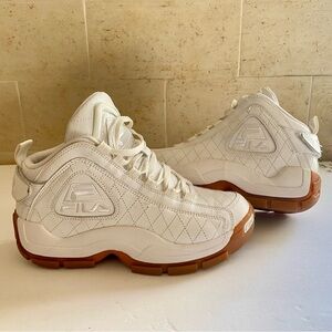 Fila 96 Quilted Sneakers Mens Size 8 White/White/Gum With Box Women’s 9.5